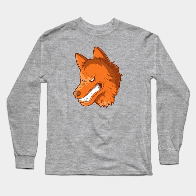 Angry Wolf Long Sleeve T-Shirt by pedrorsfernandes